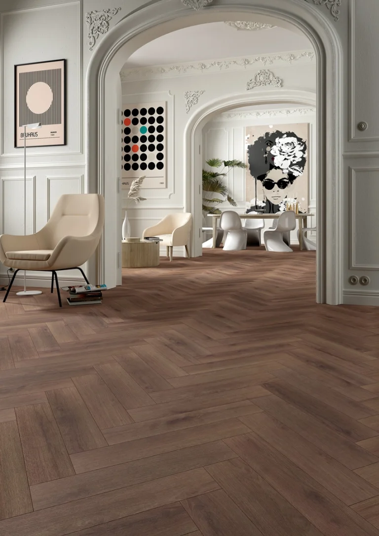 Floer Hybride Laminaat Visgraat - Diepbruin Eiken