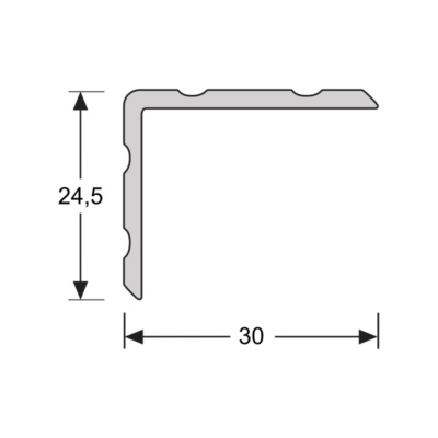 Duo-hoeklijn zelfklevend 24,5 x 30 mm RVS