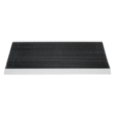 Luxe buitenmat zwart met zilver strip 50 x 80 cm