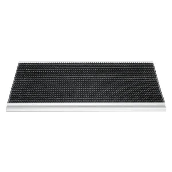 Luxe buitenmat zwart met zilver strip 50 x 80 cm