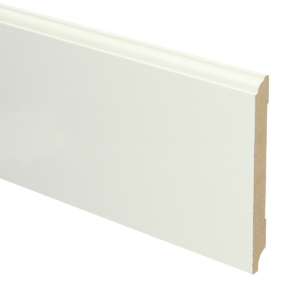 MDF Eigentijdse plint 120x12 wit voorgelakt RAL 9010