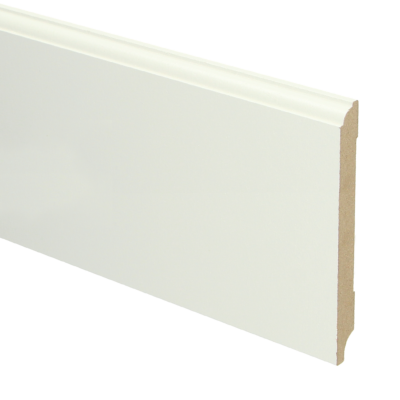 MDF Eigentijdse plint 120x12 wit voorgelakt RAL 9010