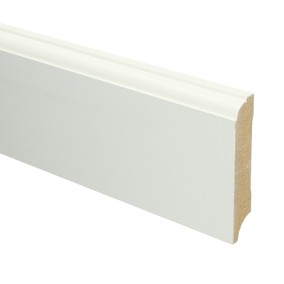MDF Eigentijdse plint 70x12 wit voorgelakt RAL 9010